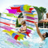 Zcaukya 65" Giant Inflatable Wheel Roller, Colorful Water Rolling Wheel Float for Kids Summer Fun