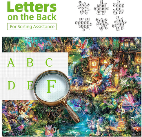 1000 27.5x19.7 Inches Blueforest Piece Puzzle for Adults - Magical Fairy Forest Fantasy Art, Premium Jigsaw Puzzle