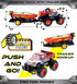 Mozlly Set 9 Inch Monster Truck Toys with Trailer Toy Boat - Friction Powered Hauling Truck and Trailer Toy, Big Toy