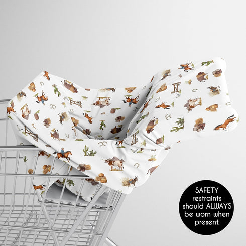 Sweet Jojo Designs Western Cowboy Boy Infant Baby Car Seat Cover Nursing Breastfeeding High Chair Shopping Cart