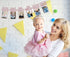 1st Birthday Photo Banner PartyHooman for Baby from Newborn to 12 Months, Rose Gold