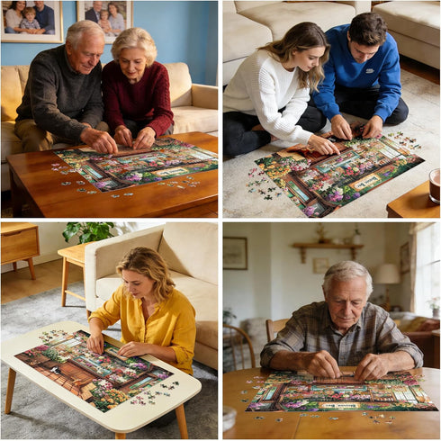 Ciavotie 500 500 20.5x15 Puzzles for Adults Pieces, Beautiful Flower Store Puzzle for Adults Pieces, Cat Jigsaw Puzzles