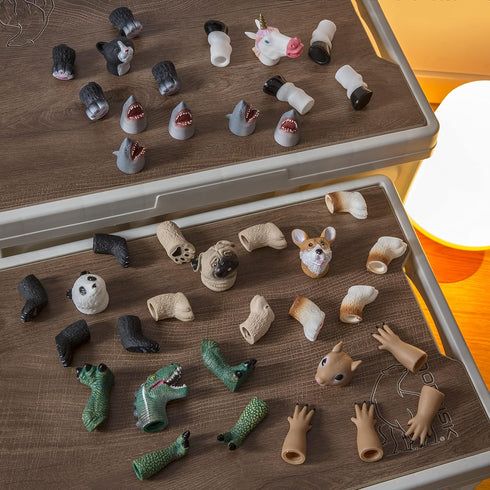 AQKILO Cat Finger Puppet Set, Novelty Animal Theater Props, Fun Gifts for Kids