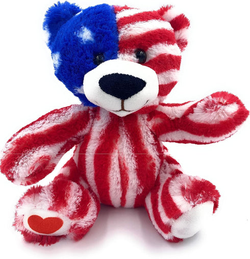 USA Bear American National Flag Stuffed Toy - 8 Inch Plush Animal Bear, Souvenir Gifts for Kids