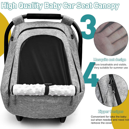 Cozy beatoutou Baby Car Seat Cover,Patented Waterproof Baby Carseat Cover for Boys & Girls,Infant Car Seat Cover Canopy