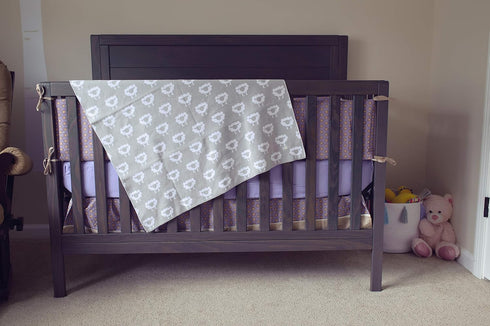 Premium Organic Cotton Baby Blanket, Knitted Sheep Design, Super Soft Multi Use