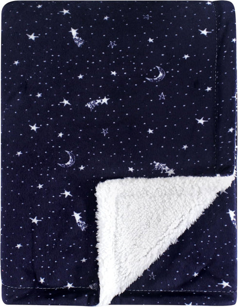 Yoga Sprout Mink Blanket with Sherpa Backing, Moon