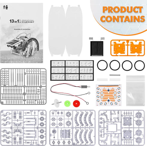 13-in-1 8+, Set 8+ STEM Education Solar Power Robots Toys for Boys Age Educational Toy DIY Science Kits for Kids
