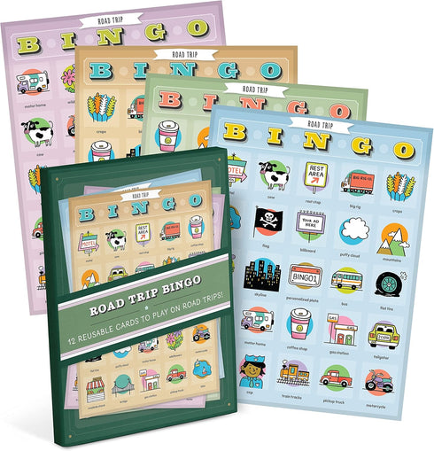 Knock Knock Roadtrip Bingo, 12 Reusable Cards for Fun Road Trips