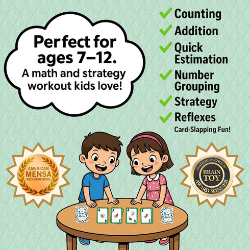 7-12 Quick-Counting 7-12 2-4 Niche Nation Games Bug Bash Card Game- Award-Winning Kids Brain Game for Ages