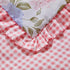 3 Set Pieces Flowers Crib Bedding Baby Ruffled Quilted Comforter with Fitted Sheet and Bed Skirt - Cute Ruffled Shabby