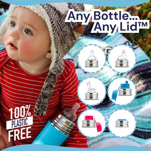 9oz/275ml 100% 3 Pura Kiki Stainless Steel Infant Bottle w/Sleeve, Anti-Colic, Plastic-Free, MadeSafe Certified