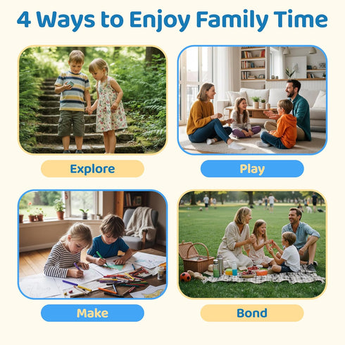 60 Family Time Scratch-Off Activity Cards with Day & Night Markers Fun Family Games for Kids & Parents Screen-Free
