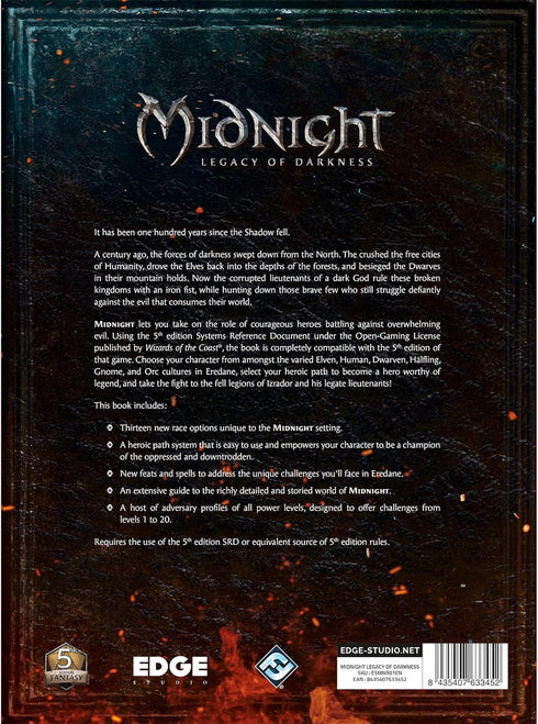 EDGE Studio Midnight Legacy of Darkness CORE RULEBOOK - Epic Role-Playing Adventure Against Evil!
