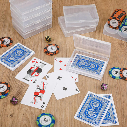 (60 Snap,3.86 2.91 0.94 Inch) Vicenpal Playing Card Box Clear Plastic Playing Card Deck Case Snap Closed Holder Storage