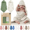 100% Organic Cotton Muslin Baby Hooded Towels 32x32 Inch 2 Pack Soft