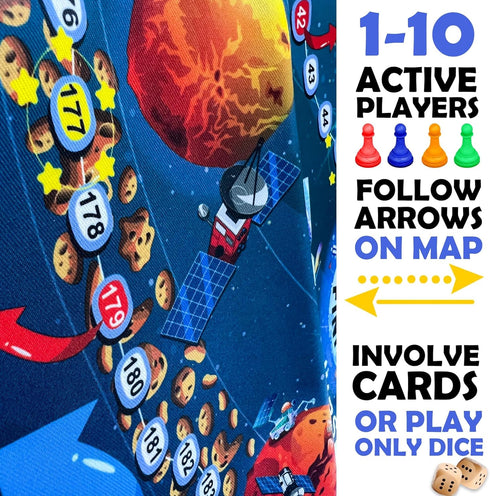 8-12 130 6 10 QUOKKA Space Board Game for Kids - Learning Family Game for Teens and Adults - Question Cards - Top Facts