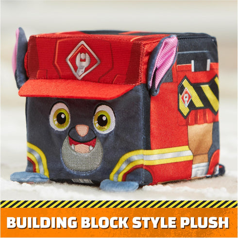 Rubble & Crew Stuffed Animals - Charger, 4-Inch Cube-Shaped Plush Toy for Kids Ages 3 and Up