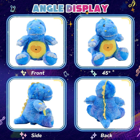 Christmas,11'' Cuteoy Plush Blue Dinosaur Star Projector Musical Adjustable Singing Night Light Stuffed Animals Glowing