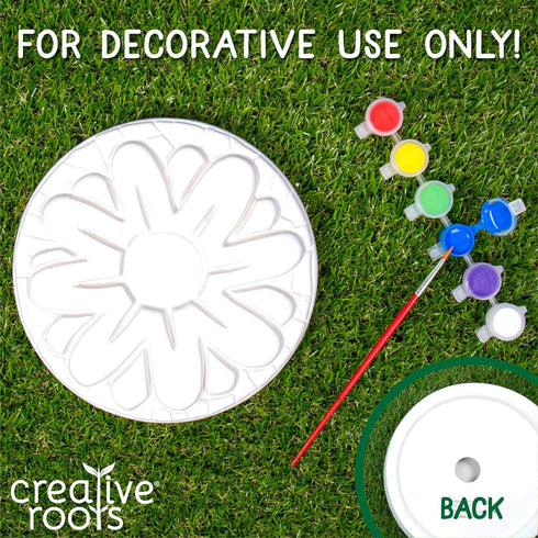 Creative Roots Mosaic Flower Garden Stepping Stone Kit, DIY Stepping Stone Kit for Kids Ages 6+, Includes 7-Inch