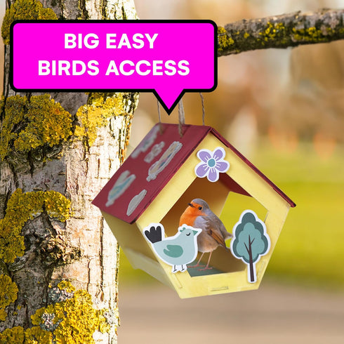 Neliblu Bird Houses to Paint for Kids - 12 Pc Wooden Plywood Set, Durable Material, Educational Fun, Child-Safe Crafts