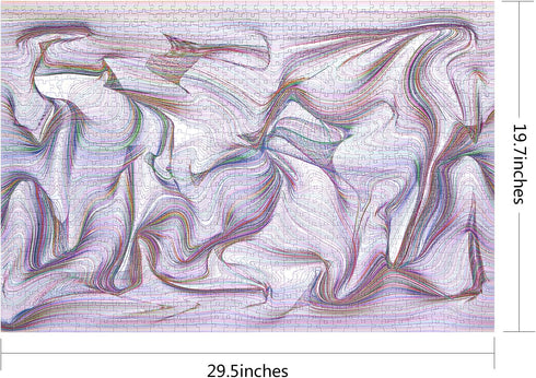 Bgraamiens Puzzle-Twisted Lines-1000 Pieces Rectangle Puzzle Color Challenge Jigsaw Puzzles for Adults and Kids(Twisted Lines)