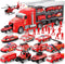 JOYIN 25 in 1 Fire Truck Vehicle Toy Set with Sounds and Lights, Mini Rescue Fire Truck Car Toy for Boys Over 3