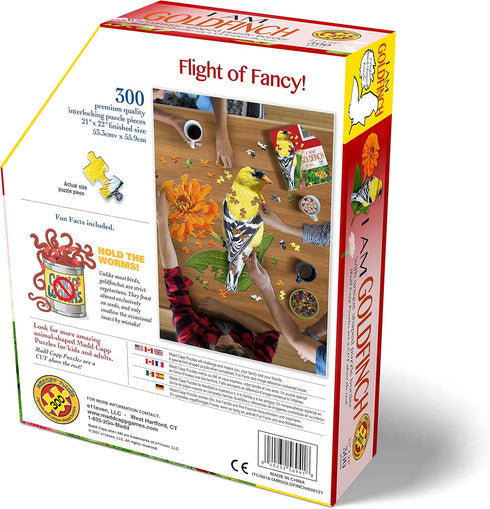 Madd Capp Puzzles - I AM Goldfinch - 300 Pieces - Multi Animal Shaped Jigsaw Puzzle