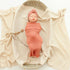 Trilly Set 12 Baby Swaddle Blanket with Turban - Coral Pink, Milestone Stickers for Girls - Newborn Swaddle Blankets