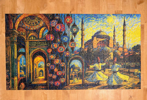 Biladona Puzzles 500 Biladona Ottoman Mosque Piece Jigsaw Puzzle - Turkish Architecture with Colorful Lanterns Art