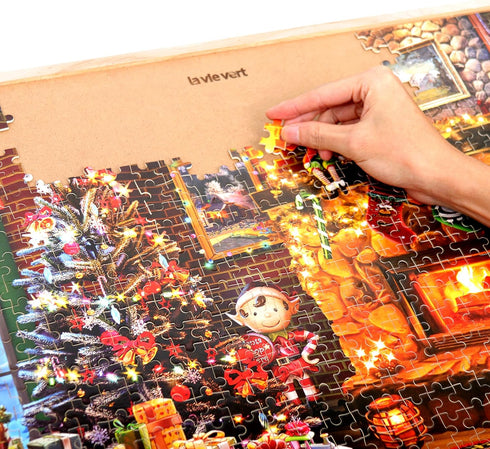Lavievert Wooden Jigsaw Puzzles 1000 Piece - Christmas Puzzles for Adults and Kids, Fireplace, Christmas Tree, Stockings