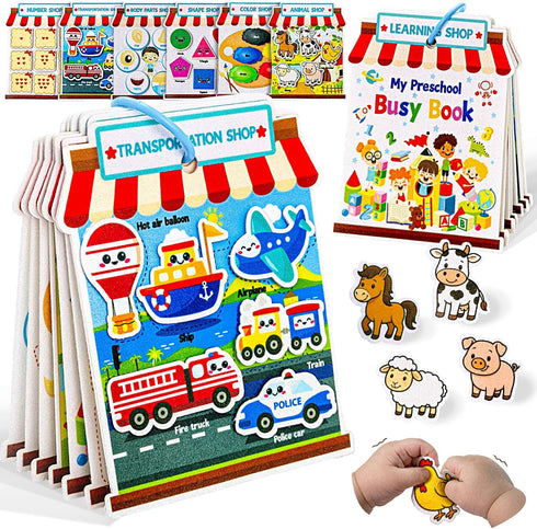 Activity Books for toddlers 1-3, Montessori Felt Busy Book for Toddlers, Educational