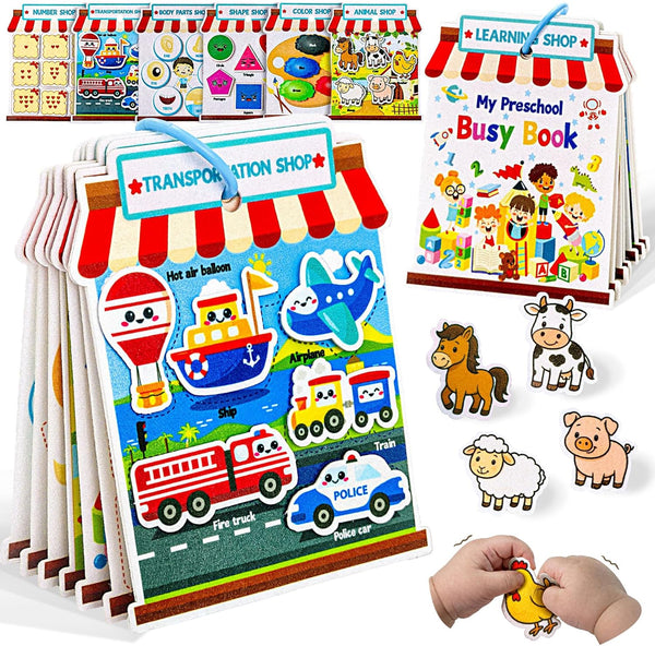 Activity Books for toddlers 1-3, Montessori Felt Busy Book for Toddlers, Educational