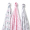 SwaddleDesigns Large Marquisette Receiving Swaddle Blankets for Baby Boys/Girls, Soft Premium Cotton
