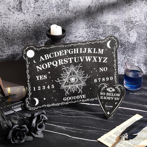 Pendulum Dowsing Divination Board Set, Black Wooden Talking Board for Parties and Gatherings