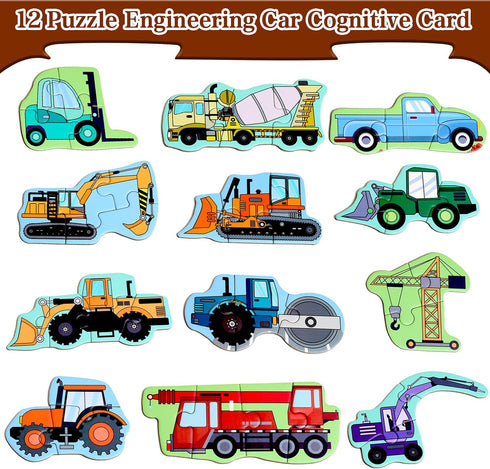 Magnetic Puzzles for Kids Ages 1-3, Travel Toddler Puzzles Ages 2-4, Excavator Refrigerator Magnet Learning Gift