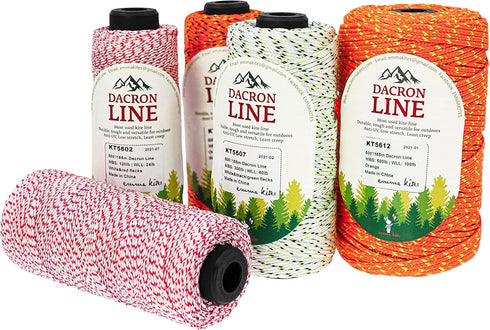 emma kites 50Lbs 1000Ft Braided Dacron Polyester Kite Line Spool - Mason Line