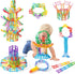 RAINBOW TOYFROG Snap-N-Twist Building Blocks - 270 Piece Set of Flexible Interlocking STEM Toys for 5 to 12