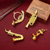 Balacoo 4Pcs Mini Plastic Musical Instrument Dollhouse Model, Gold Trumpet Saxophone Miniature Christmas Tree Decor