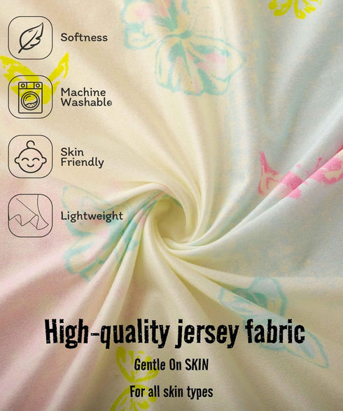 Girls,52x28x8, 2 Pack,Pink Jersey Butterfly Crib Sheets for Baby Cute Kawaii Standard Oval/Retangle Fitted Crib Sheets