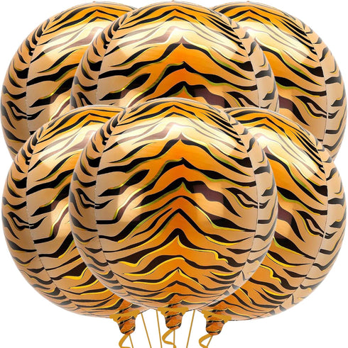 KatchOn Big Tiger Balloons for Birthday Party - 22 Inch, Pack of 6, Tiger Stripe Balloons for Graduation Decorations