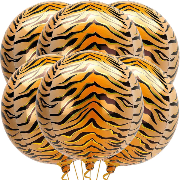 KatchOn Big Tiger Balloons for Birthday Party - 22 Inch, Pack of 6, Tiger Stripe Balloons for Graduation Decorations