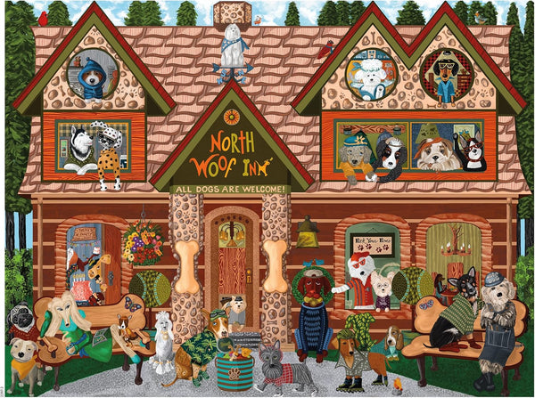 Ceaco - Woof N Wag - North Woof Inn - 300 Piece Jigsaw Puzzle for Kids and Adults