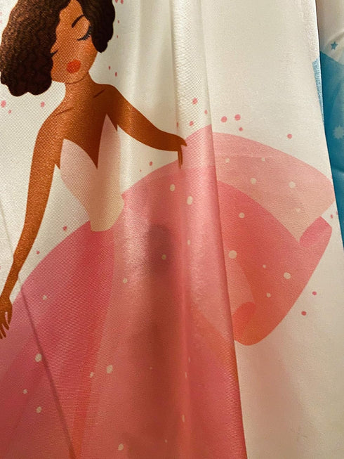 Satin Fitted Mini Crib Sheet for Babies, Girls - Ballerina Girls Design, Size 24 x 38 inches, Smaller Than Standard