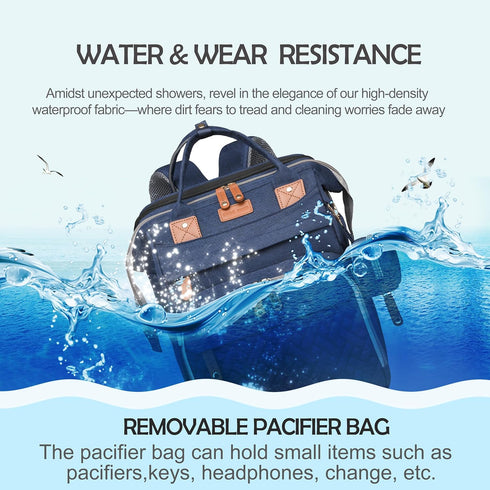 CESAILT Diaper Bag with Changing Station, Travel Diaper Bag Mosquito Net, Waterproof, Insulated Bottle Pockets