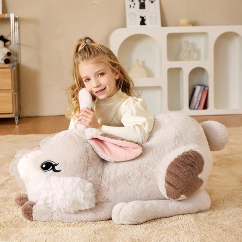 EARTHSOUND Giant Bunny Stuffed Animal Plush Toy - Large Realistic Rabbit Jumbo Soft Toy, Cute Huge Plushy Gift