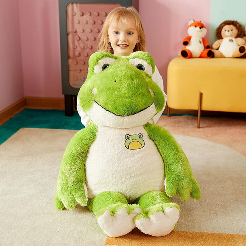 IKASA Large 30" Frog Stuffed Animal Plush Toy, Giant Cute Jumbo Soft Toy for Kids