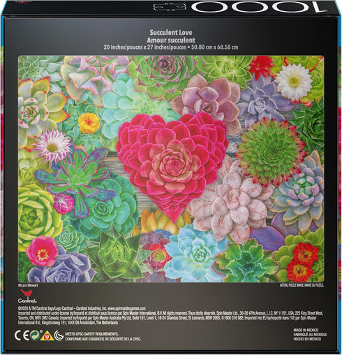 2-Pack 1000-Piece Jigsaw Puzzles - Succulents & Rocks and Minerals for Adults and Kids Ages 8+