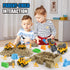 YIDESTARS 4 1 8 6 3lbs 3-6 Construction Sandbox with Lid - Vehicles with Conveyor, Castle Molds, Figures & Moldable