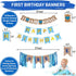 1st Package PartyHooman Boy Birthday Decors: With Photo Banner, Backdrop, Crown, High Chair Banner & Supplies